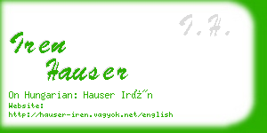 iren hauser business card